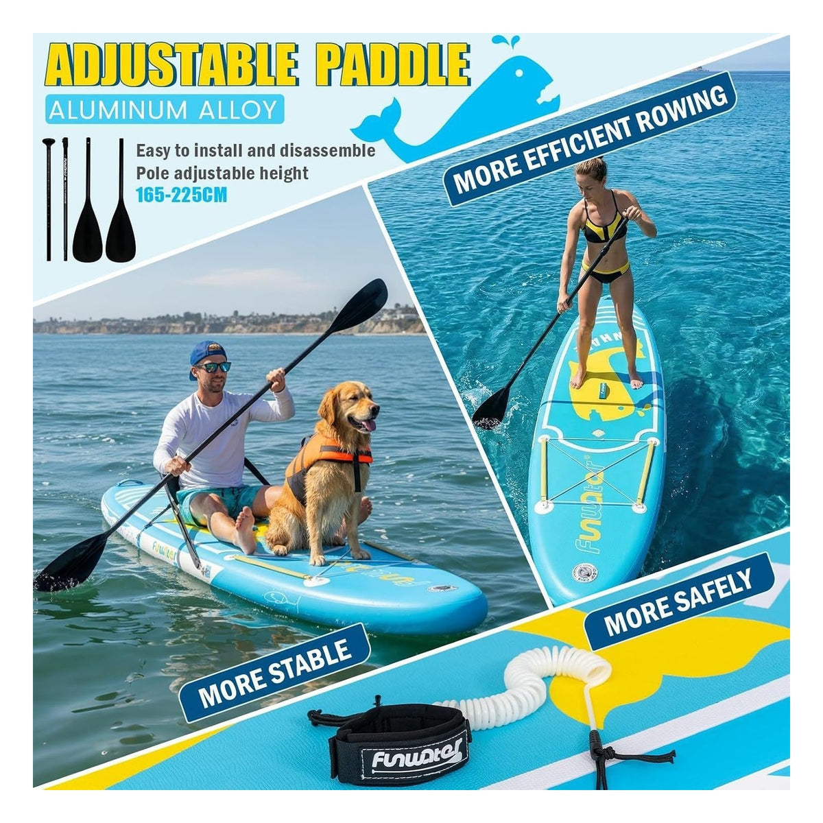Placa SUP gonflabila FunWater pentru 2 persoane, PVC dublu strat, marimea Select Size Name