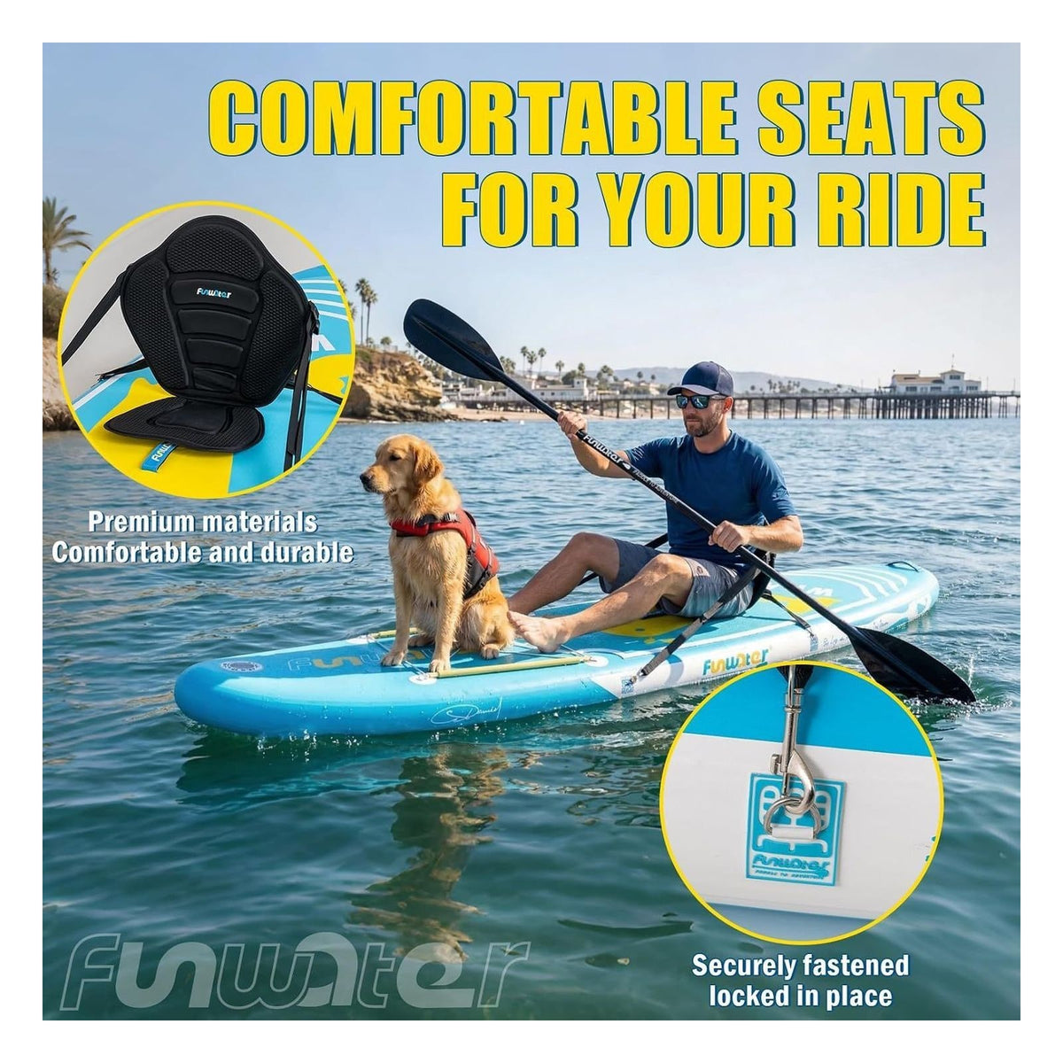 Placa SUP gonflabila FunWater pentru 2 persoane, PVC dublu strat, marimea Select Size Name