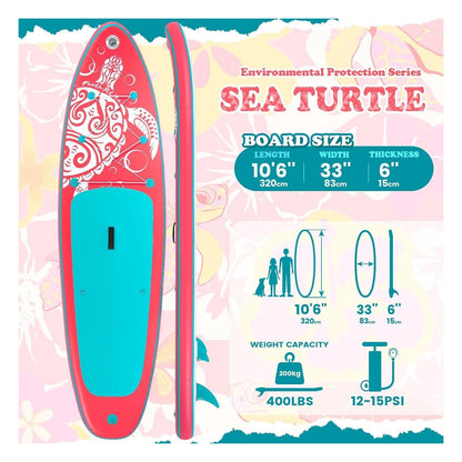 Placa SUP gonflabila multifunctionala FEATH-R-LITE cu accesorii si suprafata antiderapanta, pentru adulti si adolescenti, roz FR06-NEW PINK