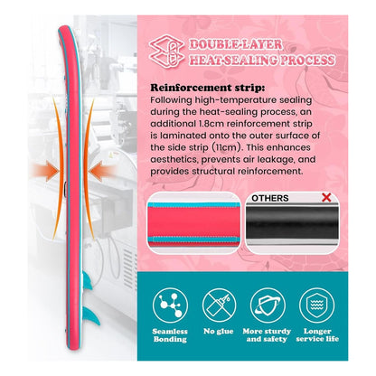 Placa SUP gonflabila multifunctionala FEATH-R-LITE cu accesorii si suprafata antiderapanta, pentru adulti si adolescenti, roz FR06-NEW PINK