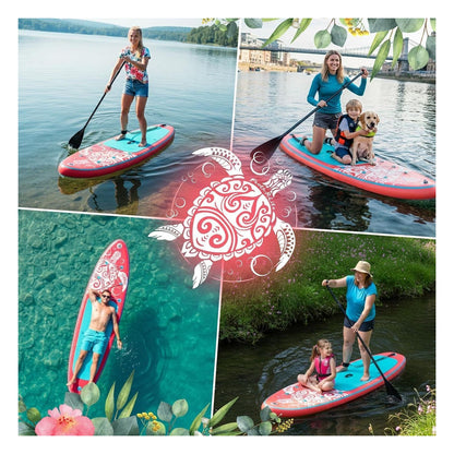 Placa SUP gonflabila multifunctionala FEATH-R-LITE cu accesorii si suprafata antiderapanta, pentru adulti si adolescenti, roz FR06-NEW PINK