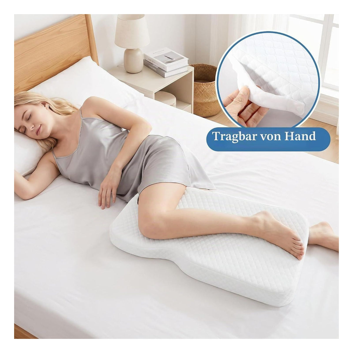 [RESIGILAT] Perna ergonomica TOPROUD din spuma cu memorie pentru genunchi si picioare