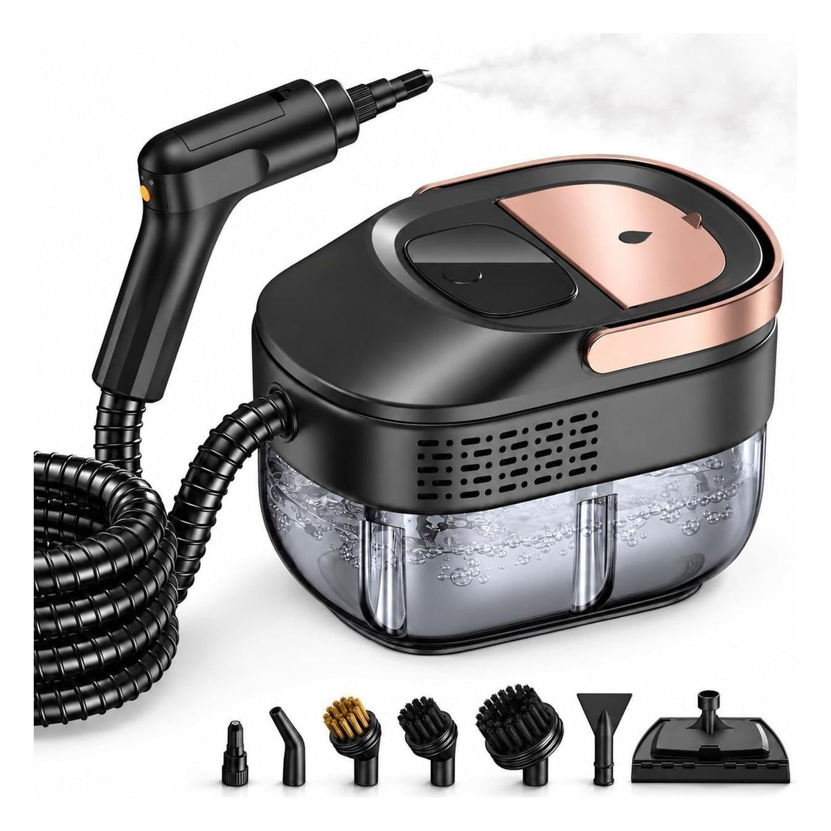 Aparat de curatat cu abur portabil ODSD, 1500 W, rezervor 1,6 L, negru