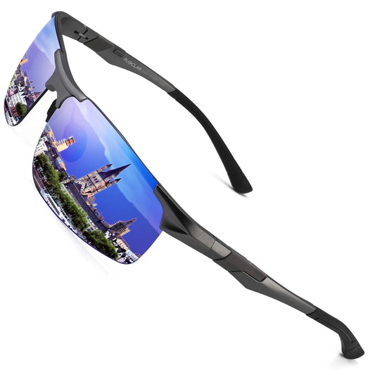 Ochelari de Soare PUKCLAR pentru Barbati, Polarizati, Sport, Conducere, Rama Metalica Al-Mg, Dreptunghiulari, Cat 3