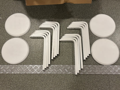 Set 4 scaune dining IBUYKE, din lemn, suprapozabile, cu talpa antiderapanta, ideale pentru bucatarie, sala mese sau pub, alb, model RF-717-4