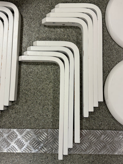 Set 4 scaune dining IBUYKE, din lemn, suprapozabile, cu talpa antiderapanta, ideale pentru bucatarie, sala mese sau pub, alb, model RF-717-4