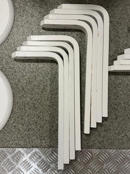 Set 4 scaune dining IBUYKE, din lemn, suprapozabile, cu talpa antiderapanta, ideale pentru bucatarie, sala mese sau pub, alb, model RF-717-4