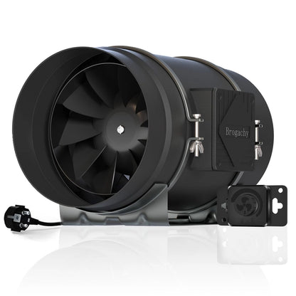 Ventilator Brogachy 200mm – 3000 RPM, Motor EC Trifazic, Reglabil, Pentru Ventilatie, Grow Tents, HVAC