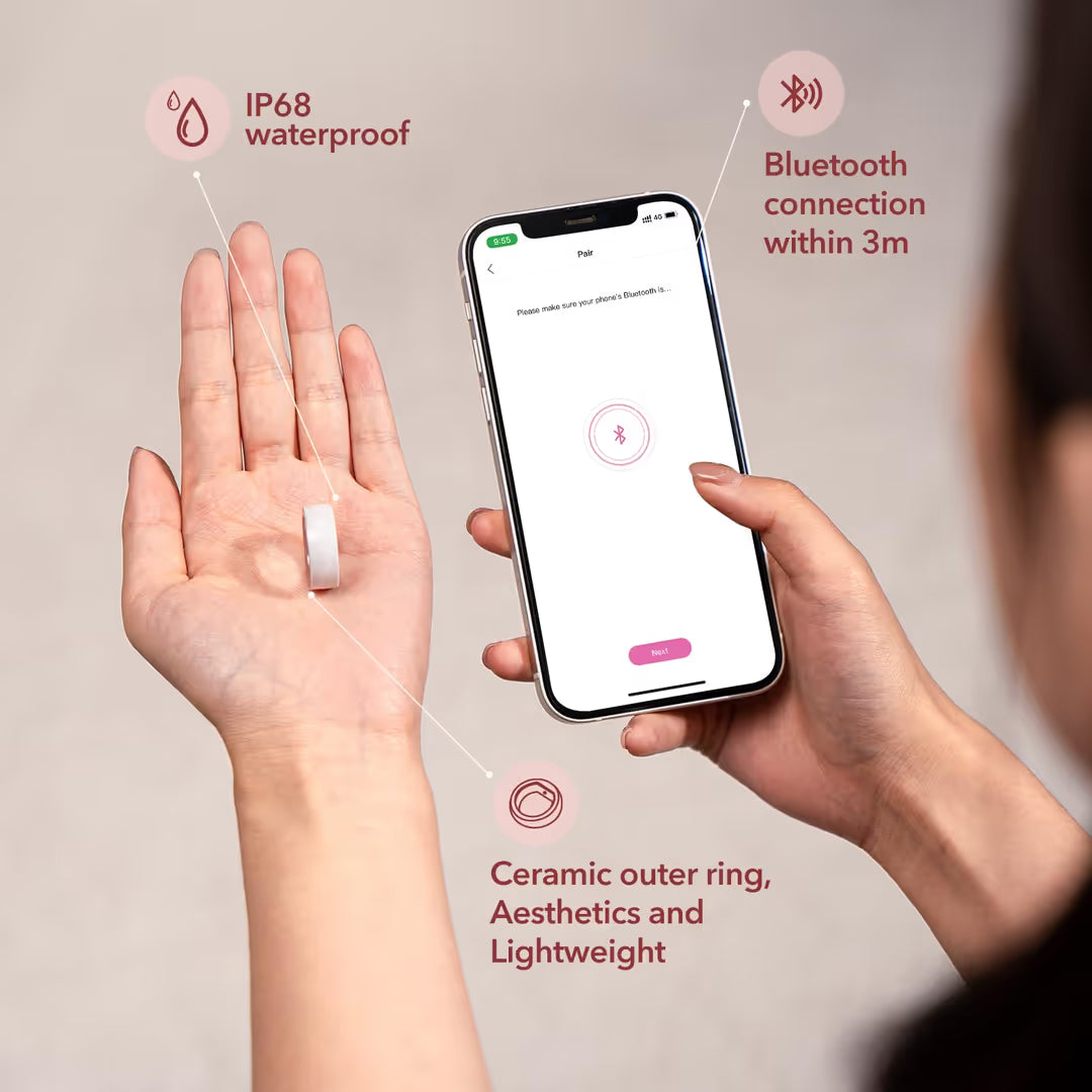 Femometer Smart Ring Size 8– Inel inteligent pentru fertilitate si ovulatie, monitorizare temperatura si somn cu aplicatie