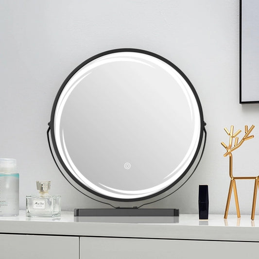 Oglinda Rotunda YOSHOOT cu Lumina LED Reglabila – 45cm, Touch Screen Smart, 3 Moduri de Iluminare pentru Machiaj si Toaleta