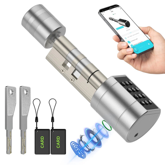 Yale Dhiedas Smart Fingerprint Lock – Incuietoare Electronica pentru Usa, Cod Numeric, RFID, APP, Reglabila 75-100mm, Usa Frontala
