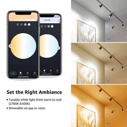 Set 4 Becuri Smart GU10 Lepro – WiFi LED, 4.5W, Alexa, Google, Alb Cald – Alb Rece, Dimabile