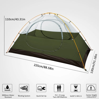 Cort Bessport 2 persoane Camping Ultrausor