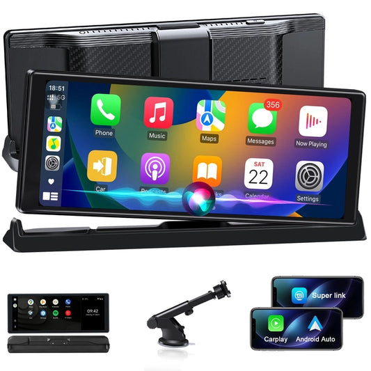 Display Auto 10.26 inch cu Apple CarPlay si Android Auto, Ecran Multimedia Masina cu GPS, Bluetooth, Wi-Fi, Control Vocal Siri/Google, Montaj cu Suport Baza, Actualizare OTA – Model 2025