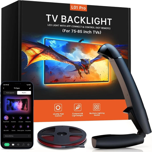 Gvyugke Smart TV Ambient Lighting – Iluminare ambientala inteligenta pentru TV 55–65 inch, sincronizare automata cu ecranul