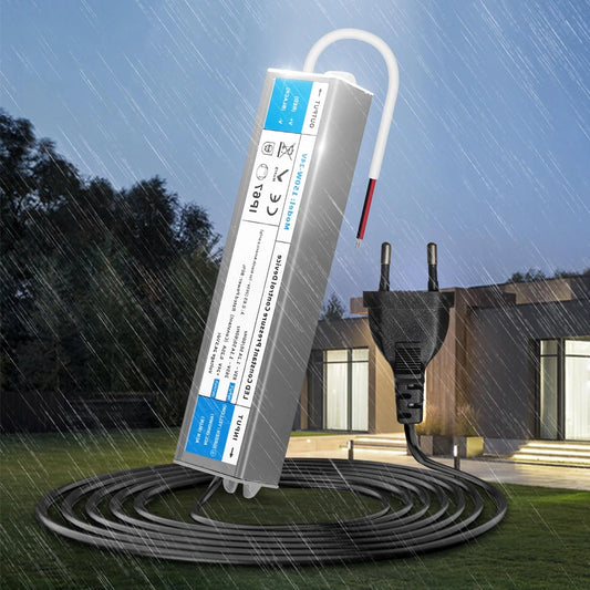 Transformator LED KSIBNW 24V 150W 6.25A – Alimentator Waterproof IP67 pentru Lampi LED, 230V AC la 24V DC