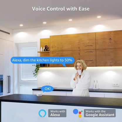 Set 4 Becuri Smart GU10 Lepro – WiFi LED, 4.5W, Alexa, Google, Alb Cald – Alb Rece, Dimabile