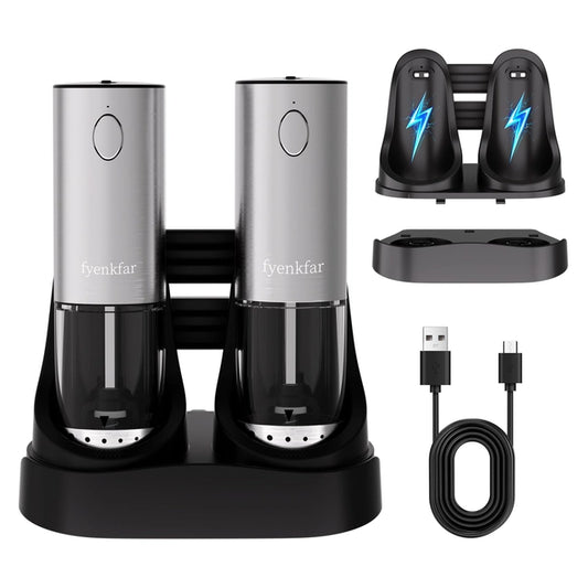 Set Rasnite Electrice Fyenkfar cu Baza de Incarcare – Otel Inoxidabil, 6 Trepte Reglaj, Mecanism Ceramic