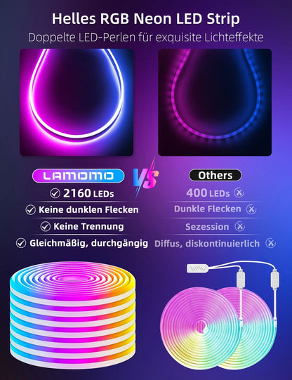Banda Led Neon Smart Lamomo Diferite Marimi RGB, 24V